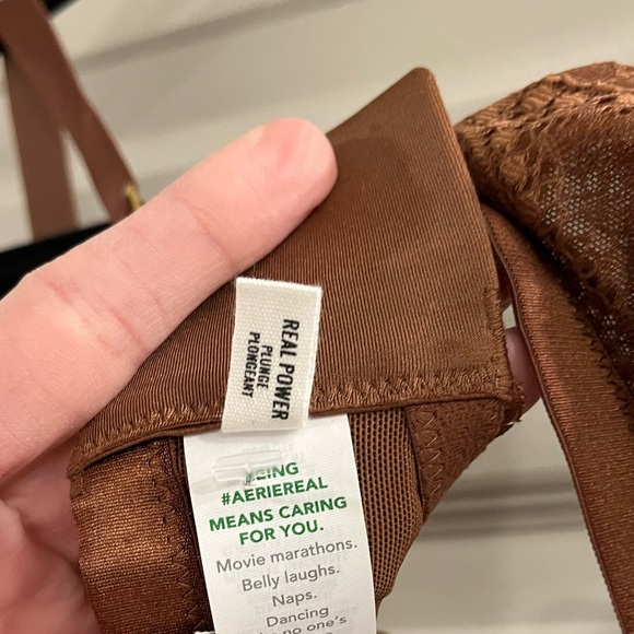 NWT AERIE REAL POWER PLUNGE PUSH UP PAISLEY LACE BRA 36DD - Picture 7 of 7